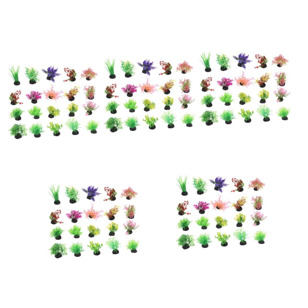 Sosoport 5 Sätze Aquarium Landschaftsbau Wasserpflanzen Aquarium Dekoration Kunstpflanze Mini-aquarienpflanzen Tank Teich Dekoratives Wassergras Mikrolandschaftsdekor Plastik 20 Stück * 5