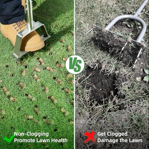 Manual Core Aerator with 3 Hollow Tines