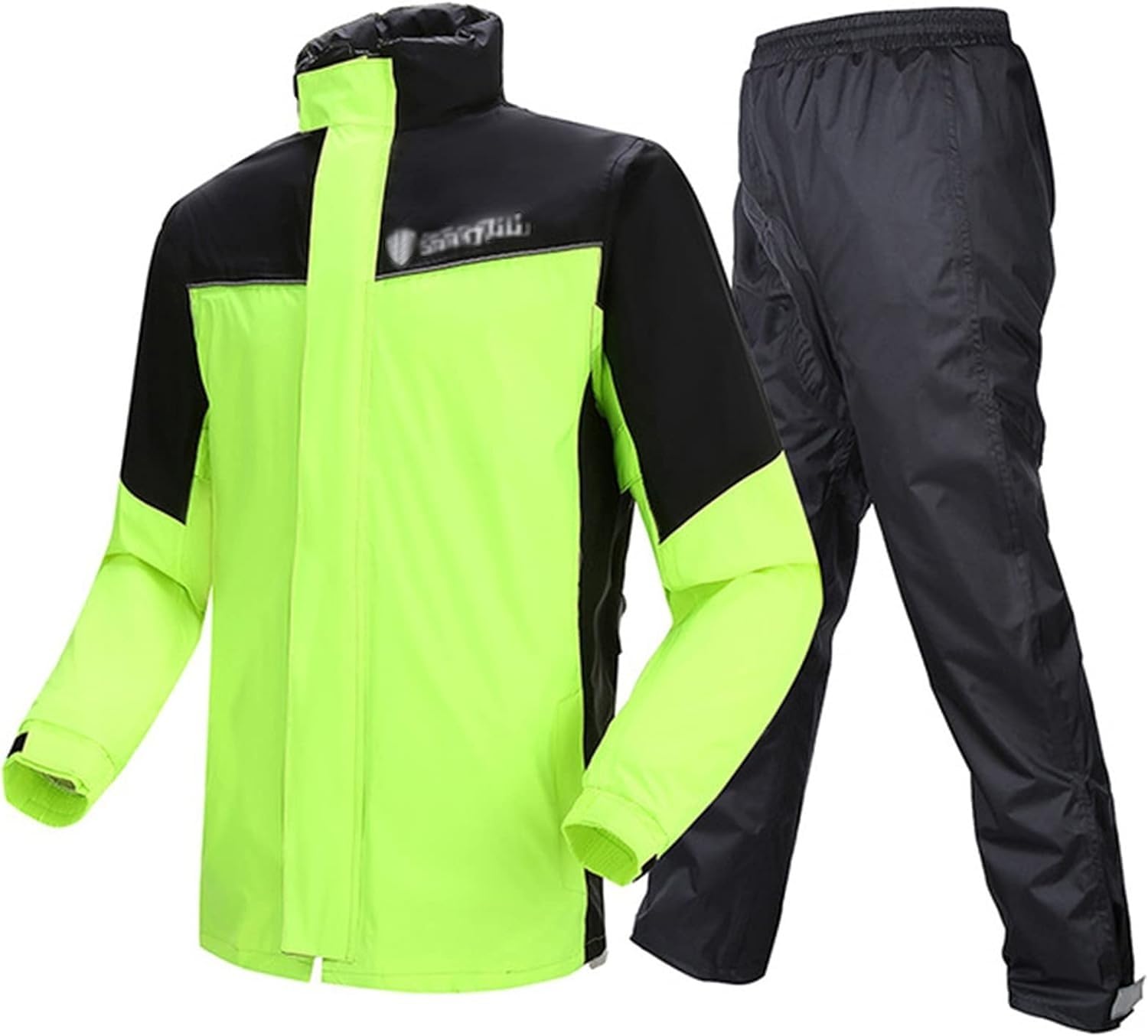 Wodoodporny Kombinezon Motocyklowy 2 Szt. Zestaw Z Kurtką I Spodniami Mężczyźni Odzież Przeciwdeszczowa Odporna Na Zużycie Lekka Kurtka Turystyczna Jazda Na Rowerze Camping