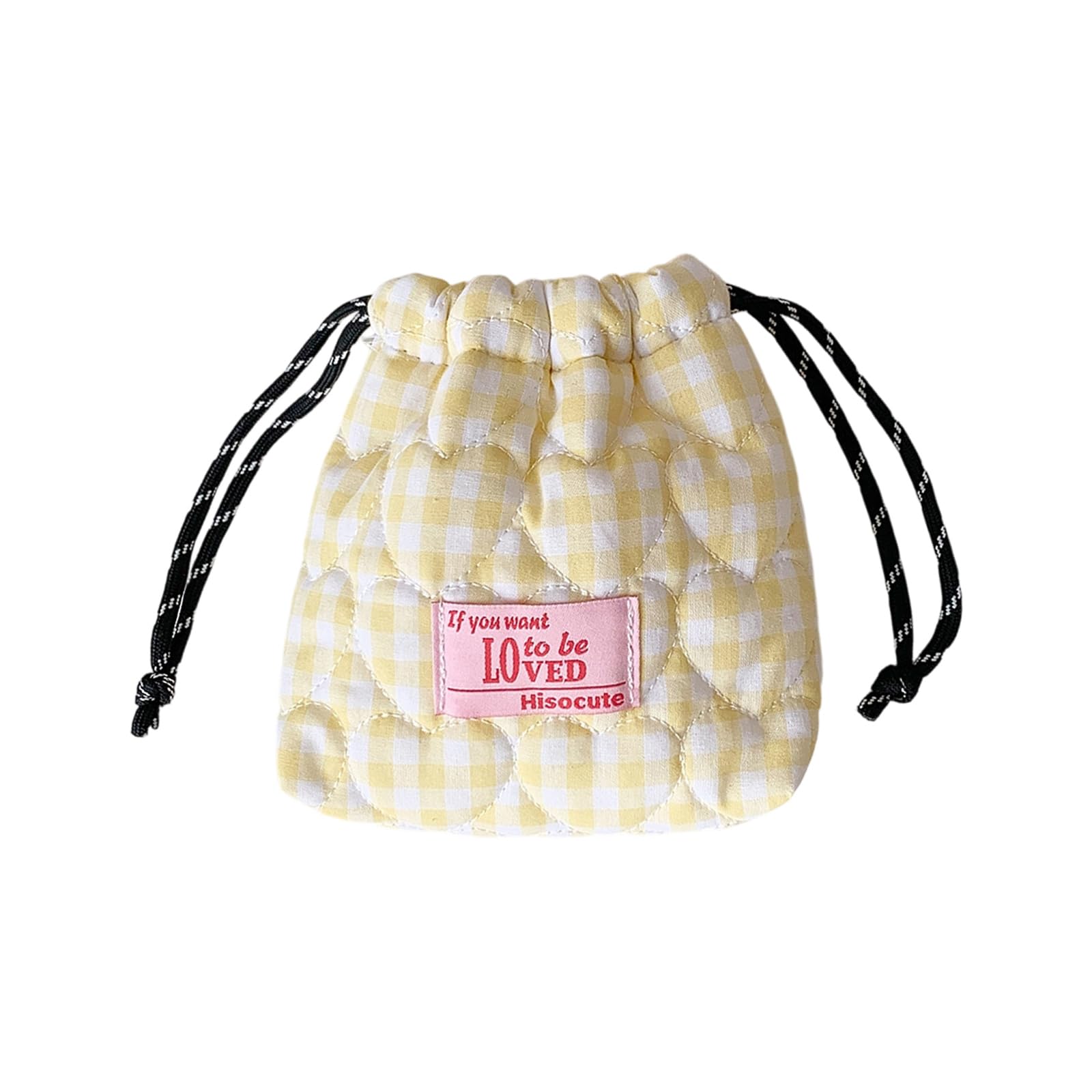 Jazuaiao Portable Travel Toiletry Bag Cosmetic Organizers Portable Makeup Pouches Quilted Heart Easy Open Heart Pattern Bag