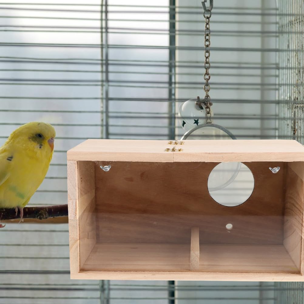 Levemolo Domek lęgowy dla papug - Drewniany domek dla ptaków, budka lęgowa nierozłączek, budka lęgowa ptaków, artykuły nimfy, kanarka, woliera papużki falistej