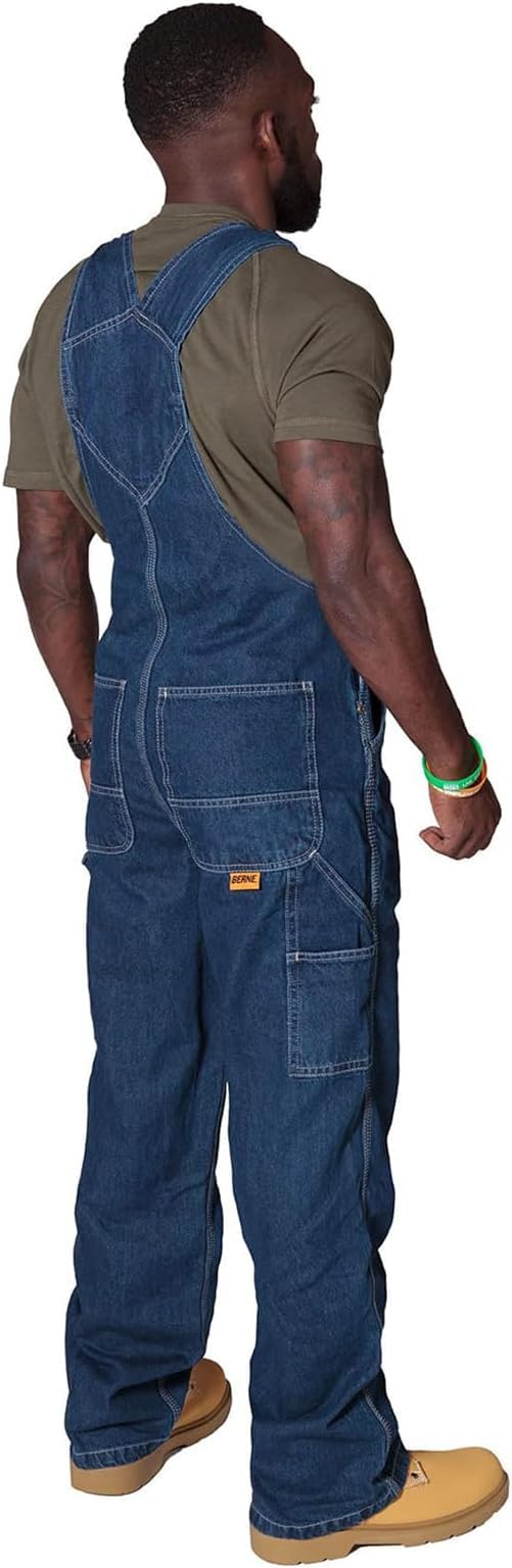Salopette en Jean pour Homme Coupe Décontractée Combinaison de Travail avec Bretelles Réglables et Plusieurs Poches à Outils,Bleu
