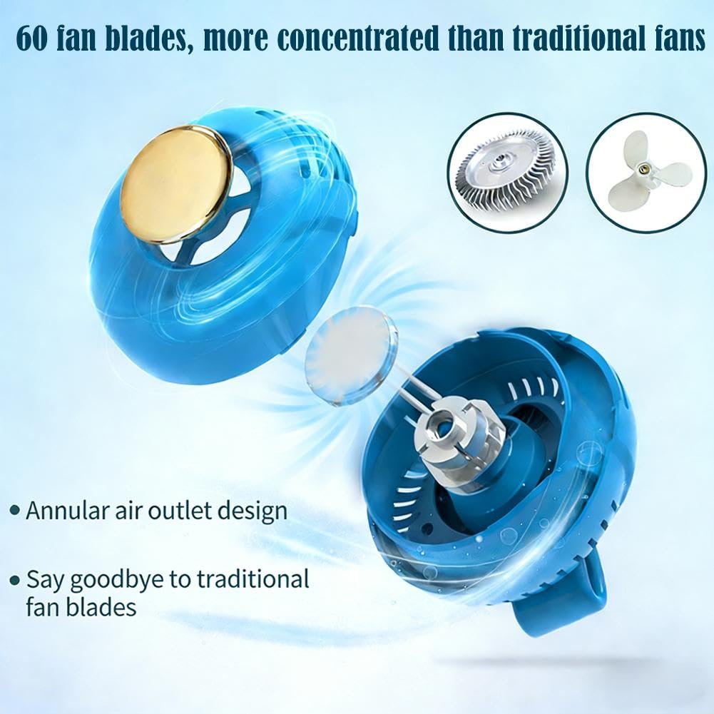 Portable Silent Mini Bladeless Fan, Clip On Waist & Neck Fan, New Rechargeable Clip-On Hands-Free Fans 3 Speeds - Image 6