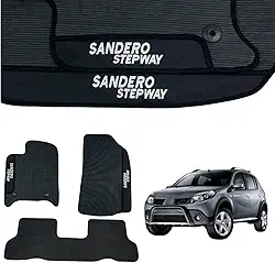 Jogo de Tapetes Automotivos Emborrachados Sandero Stepway 2008 2009 2010 2011 2012 2013 2014 2015 2016 2017 2018 2019 2020 2021 2022-03 peças