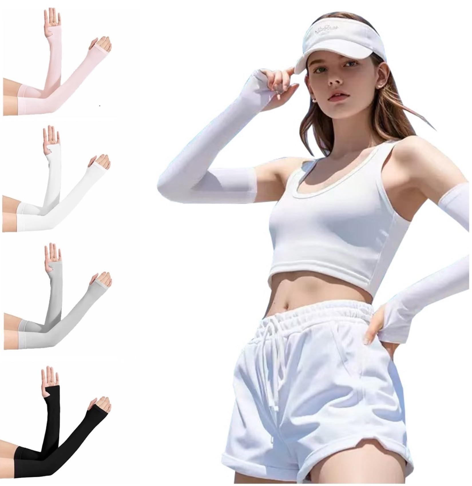 Manchette Bras Homme, Manchons De Bras Pour Le Sport, Manchons De Bras Respirants Et éLastiques Pour La Protection Contre Le Soleil-4