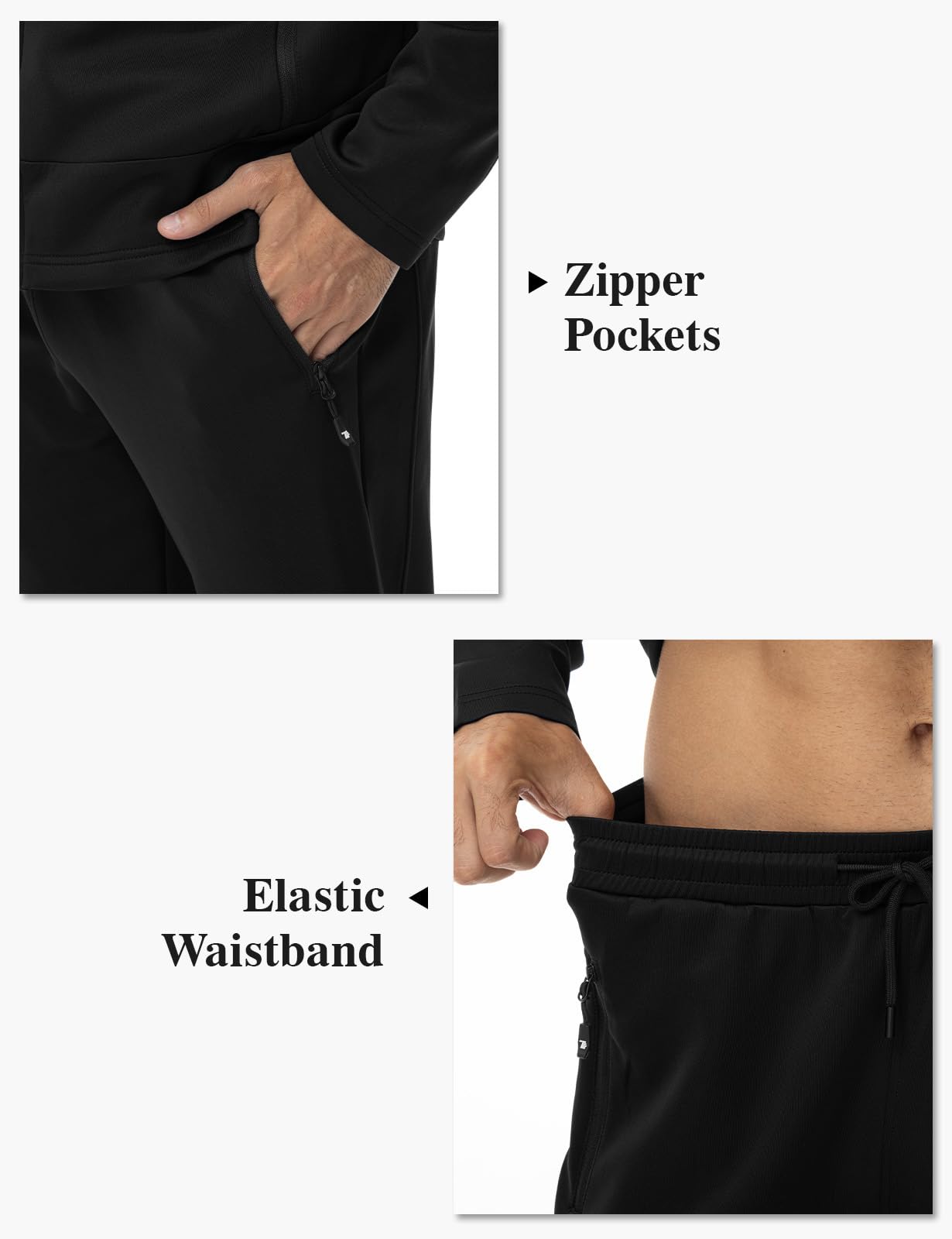 TBMPOY Chándal con capucha para hombre, conjunto de 2 piezas, para correr, entrenamiento, gimnasio, calentamiento, con capucha