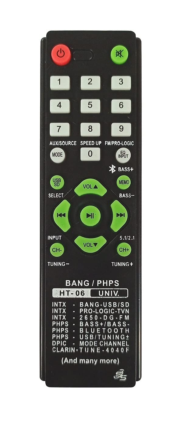 LipiWorld® HT-06 IT-2650 4040F INT-Bang Prologic and Many More Home Theater Sound bar Universal Remote Control Compatible for Philip/Intex