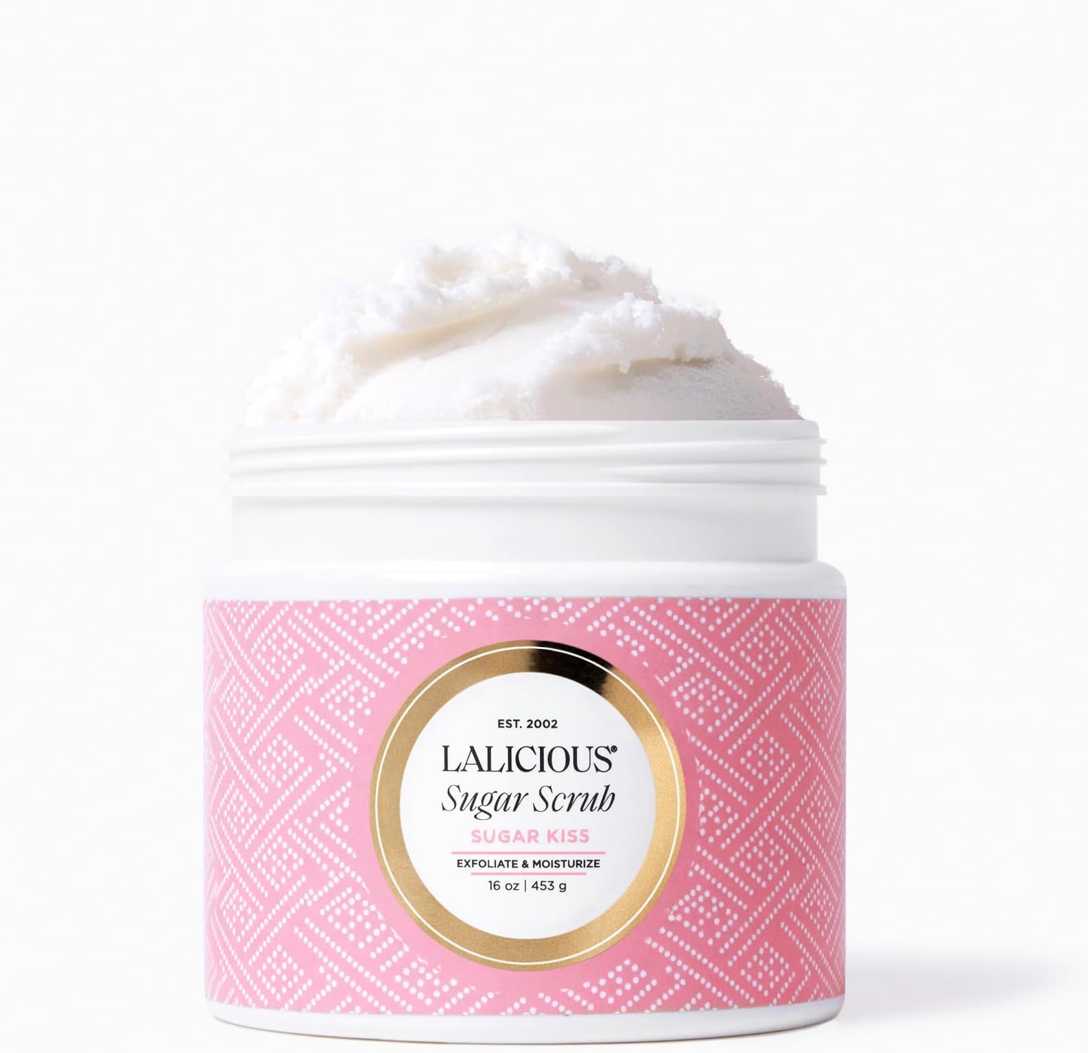 Sugar Kiss® Exfoliating & Moisturizing Body Scrub | Sugar & Coconut Oil | Pre-Shave Scrub for Ingrown Hairs & Razor Bumps | Gently Buffs & Smooths Sensitive Skin | No Parabens | Large 16oz