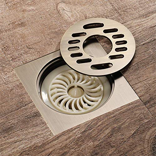 Drain de douche pour machine à laver et drain de sol carré en laiton robuste