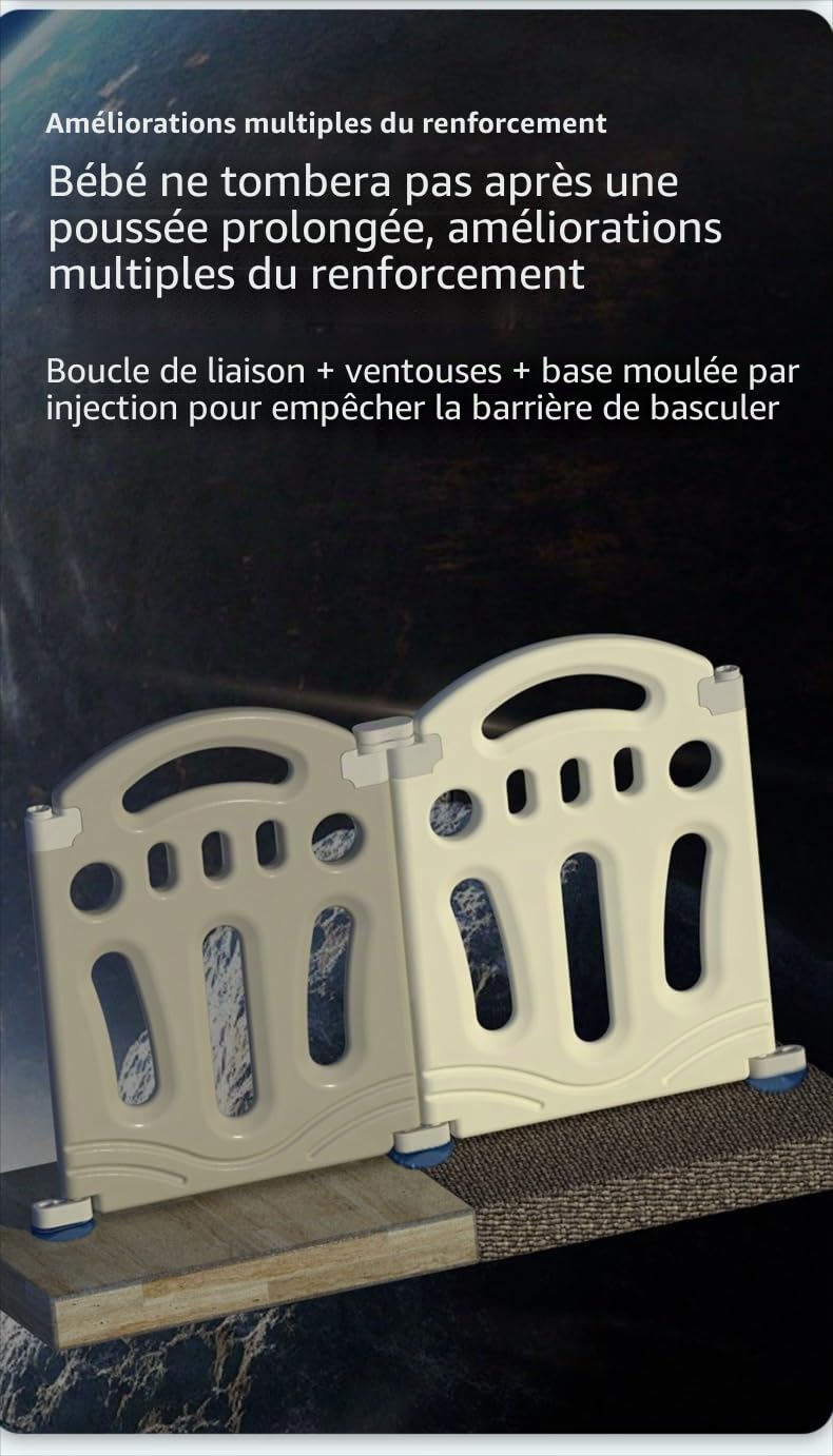 Parc bébé avec toboggan et panier de basket-ball, clôture de sécurité à 14+2 panneaux, matériau PE haute densité, dimensions intérieures 154 x 187 cm, design pliable avec tapis d'activités et balles à
