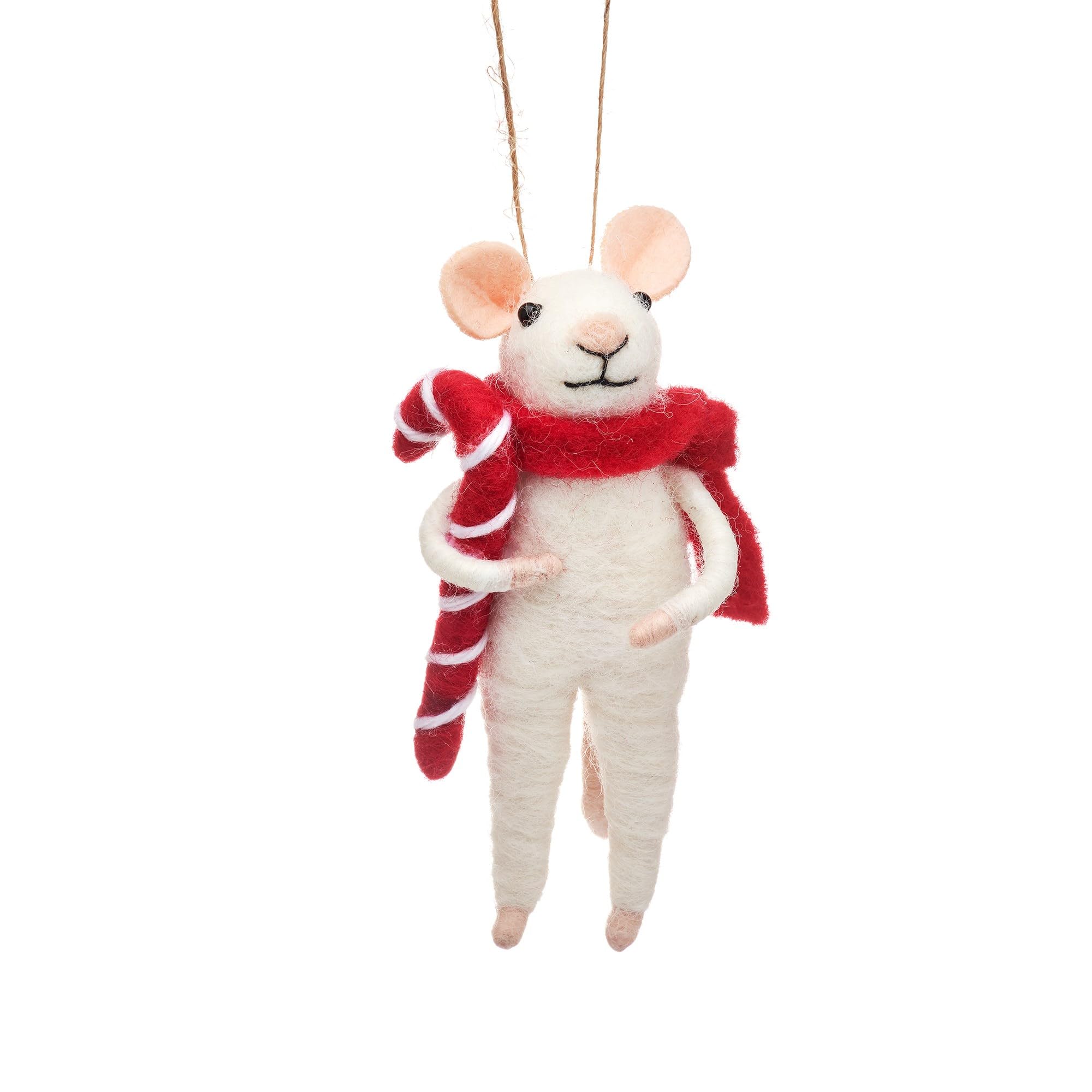 Sass & Belle Mouse With Candy Cane Hanging Decoration
