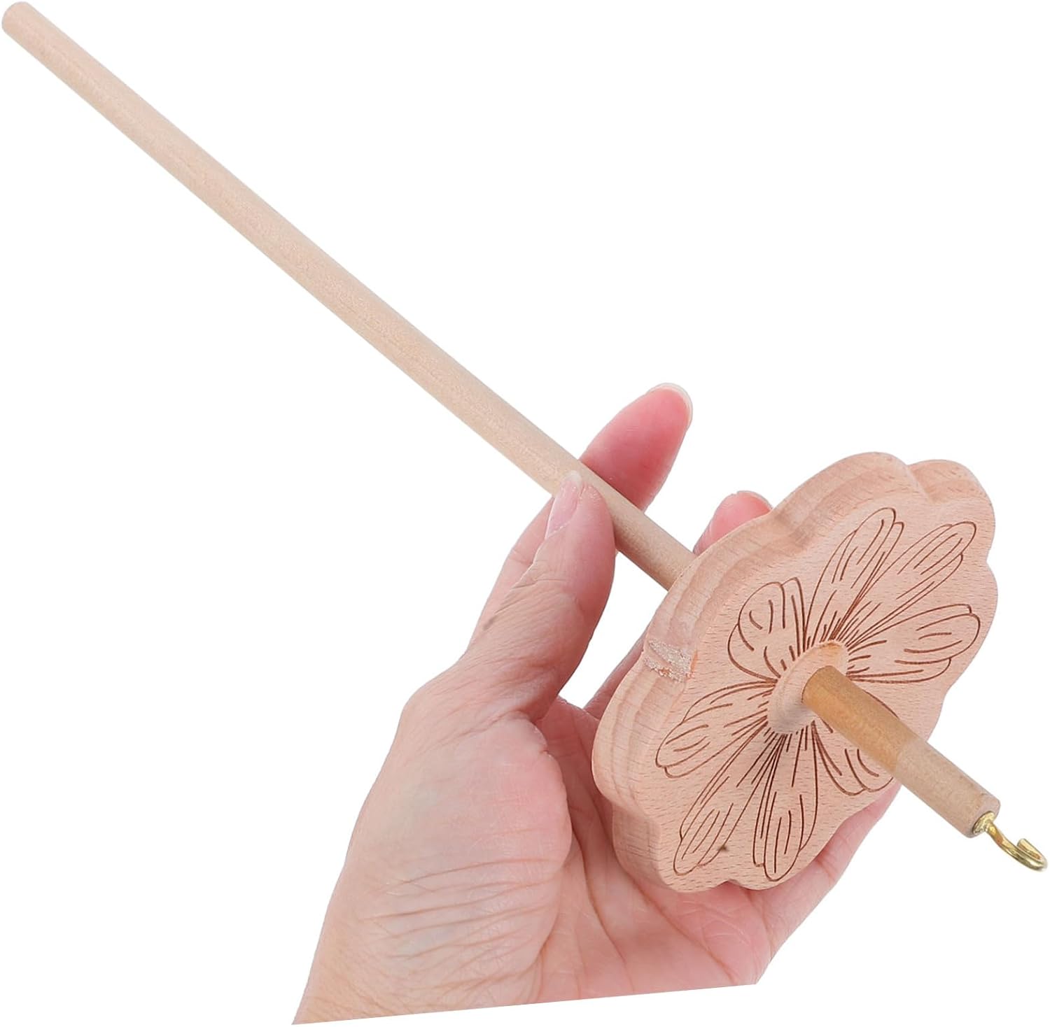 Wooden Whorl Yarn Spinning Tool for Spinning Wheel Drop Spindle Top Whorl for Yarn Making Enthusiasts Hand-Carved Hardwood Spindle for Crocheting
