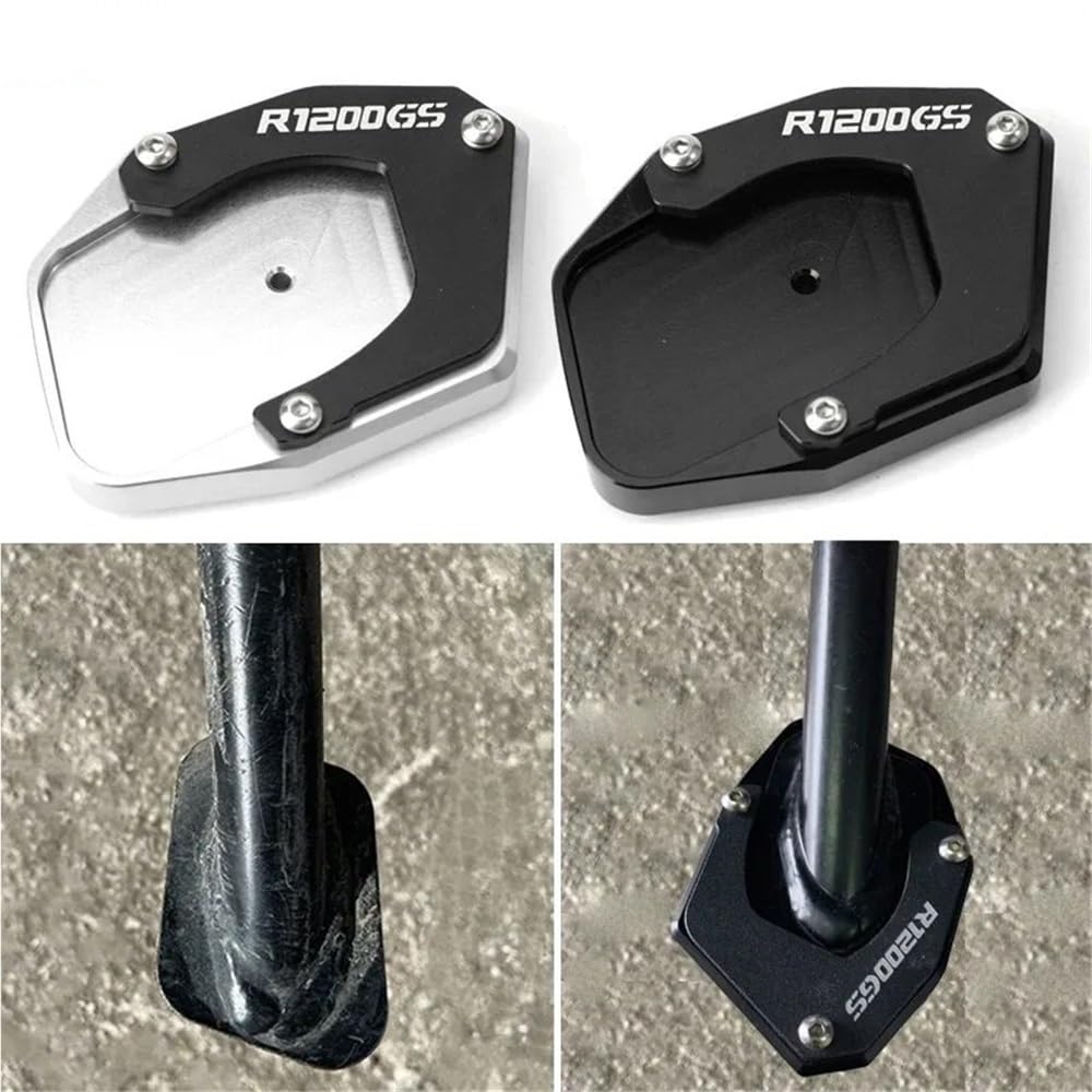 Piastra Cavalletto Moto Antiribaltamento per B&MW R1200GS 2007-2011 2012 R 1200 GS ADV Adventure 2008-2011 2012 Moto in Alluminio Cavalletto Laterale Cavalletto Allargare Supporto(Silver)