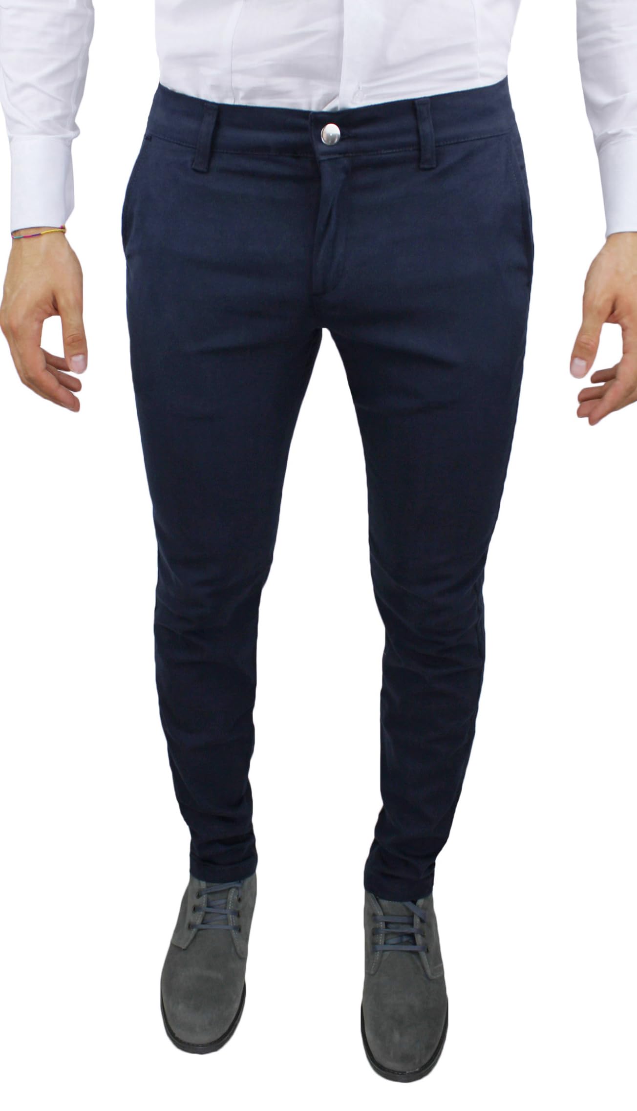 Pantaloni Uomo Slim Fit Invernali Alta Sartoria Chino's Eleganti Casual