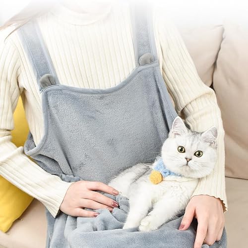 外出時に 猫用エプロンセット ペット服 毛玉防止 ビブ付き 家事服 抱っこに ペット外出アクセサ