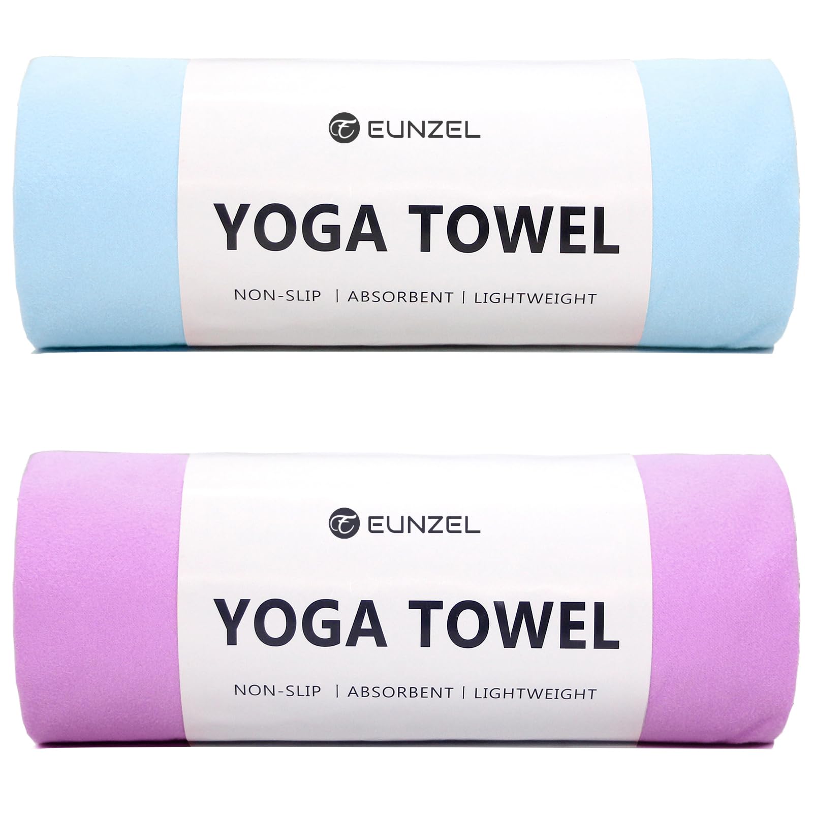 Eunzel 2 Pack Hot Yoga Towel Non Slip Yoga Mat Towel Non-Slip Sweat Absorbent Microfiber Towel for Hot Yoga, Pilates and Workout 72