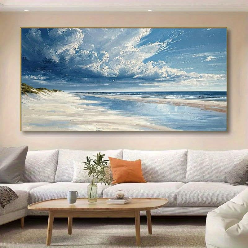 Toile imprimée plage 75x153 cm pour habiller un grand mur vide et illuminer un salon sombre