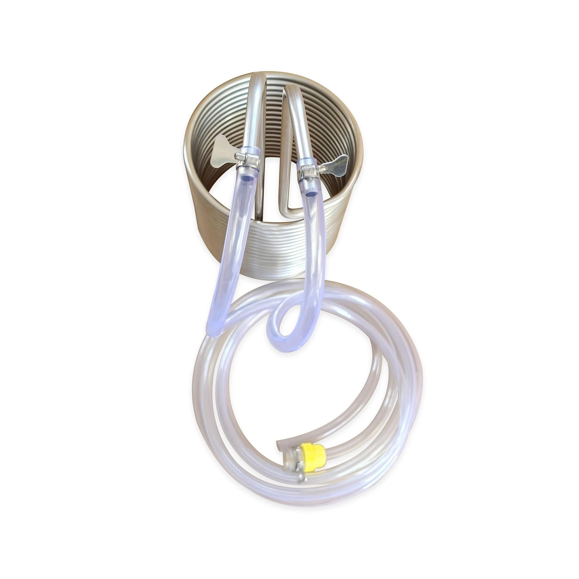 Enfriador de mosto de inmersión de 15 m, serpentín de enfriamiento de cerveza de acero inoxidable for elaboración casera, enfriador de mosto súper eficiente, con accesorios Múltiples aplicaciones(Coil