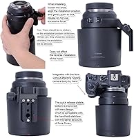 Vista 5 de Anillo de montaje de trípode de collar de lente de metal compatible con Canon RF 5.315 in f/1.8 L IS USM y estabilizador Arca Fit, soporte de lente