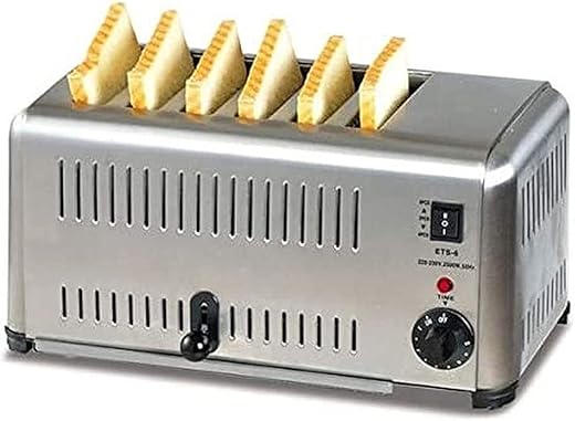 FROTH & FLAVOR Stainless Steel Heavy-duty Commercial Bread Pop Up 6 Slice Toaster
