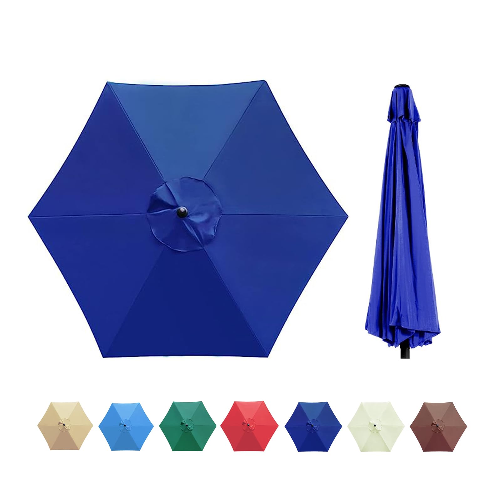 GLDDFDG 6.5ft Patio Umbrella Replacement Canopy Market Umbrella Top Outdoor Umbrella Canopy with 6 Ribs