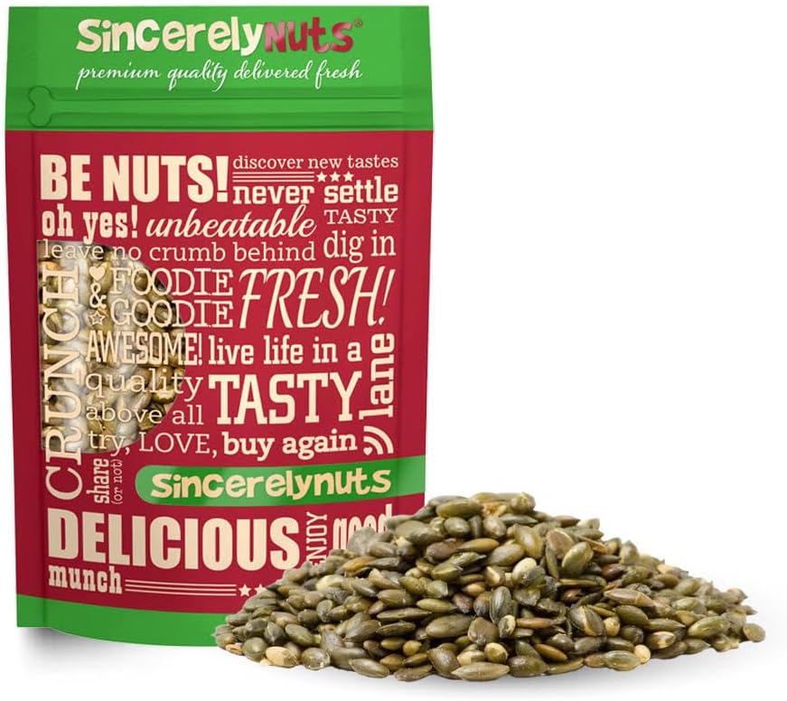 Sincerely Nuts Shelled Pepitas Pumpkin Seeds Salted (2 lb bag) | Delicious Nutrient Dense Low Carb Snack | High in Magnesium & Manganese Minerals |Gluten Free | Kosher |Great for Cooking