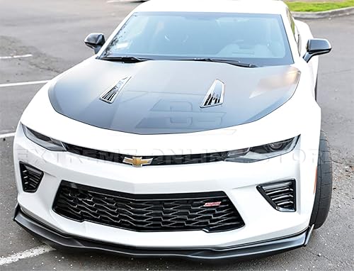 Miniatura 2 de Repuesto para modelos Chevrolet Camaro SS 2016  Divisor de borde inferior de parachoques delantero adicional estilo T6 con tapa lateral de fibra de