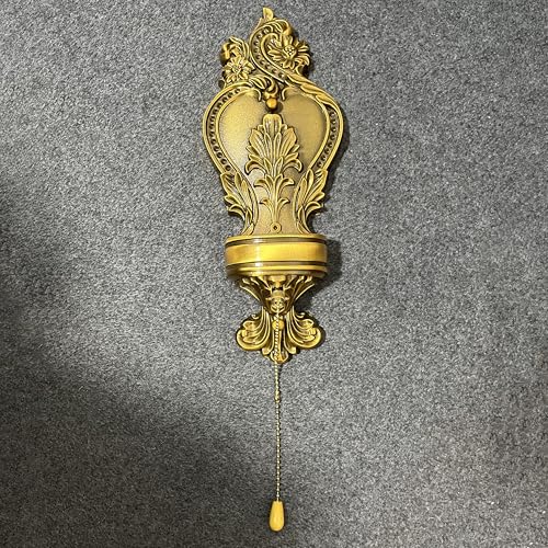 Image of Vintage Wall Sconce Set of 2, Antique Brass Wall Light with Pull Chain On /Off Switch, Elegant Wall Mounted Lamp with Crystal Bedside Wall Lamp for Entrance, Bedroom, Hallway