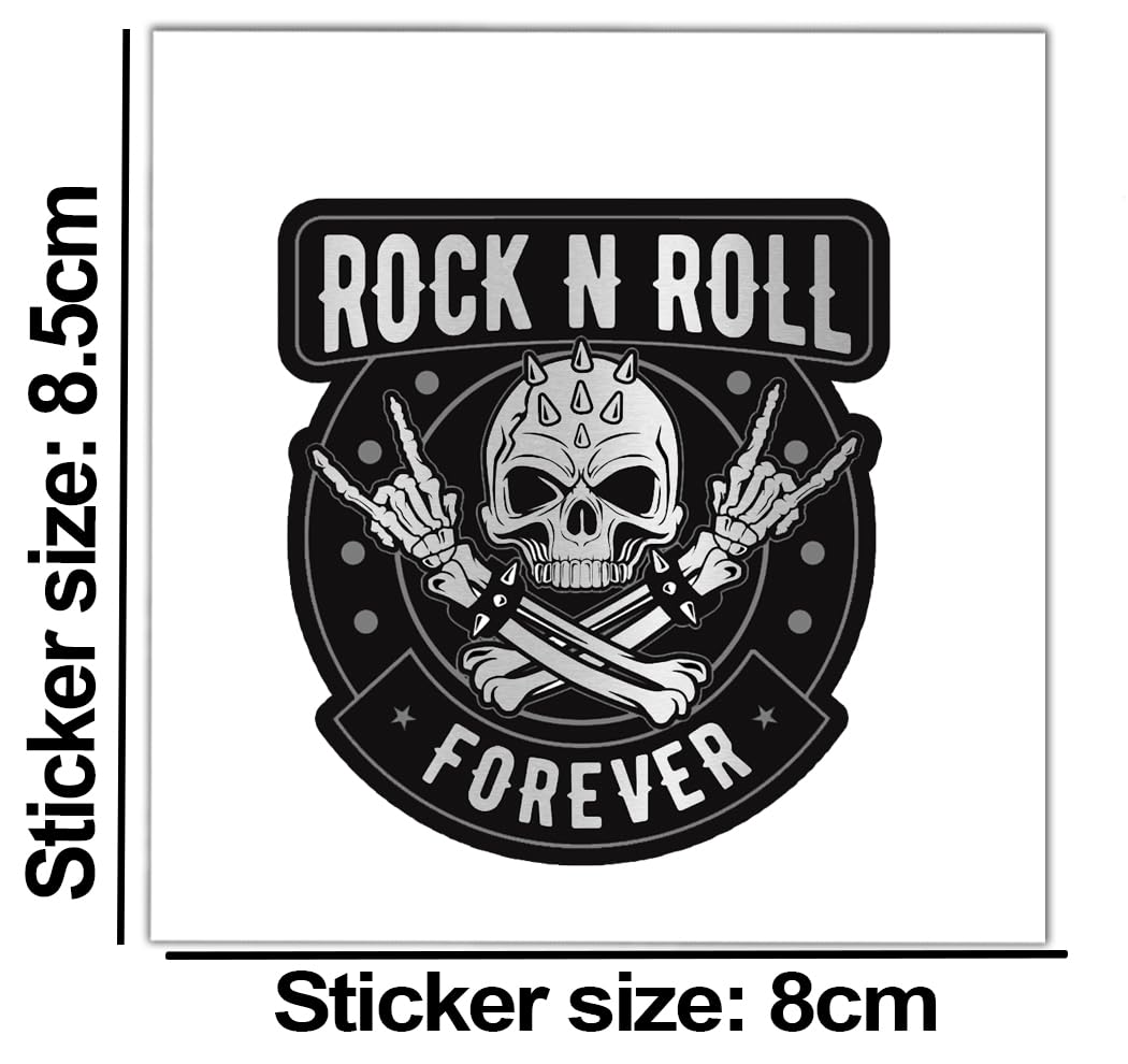 Skino Eu 2 sztuki Vinyl Czaszka Naklejka samochodowa Heavy Metal Rock & Roll Bezpieczeństwo Samochód Motocykl Rower Zderzak Drzwi Okna B 2