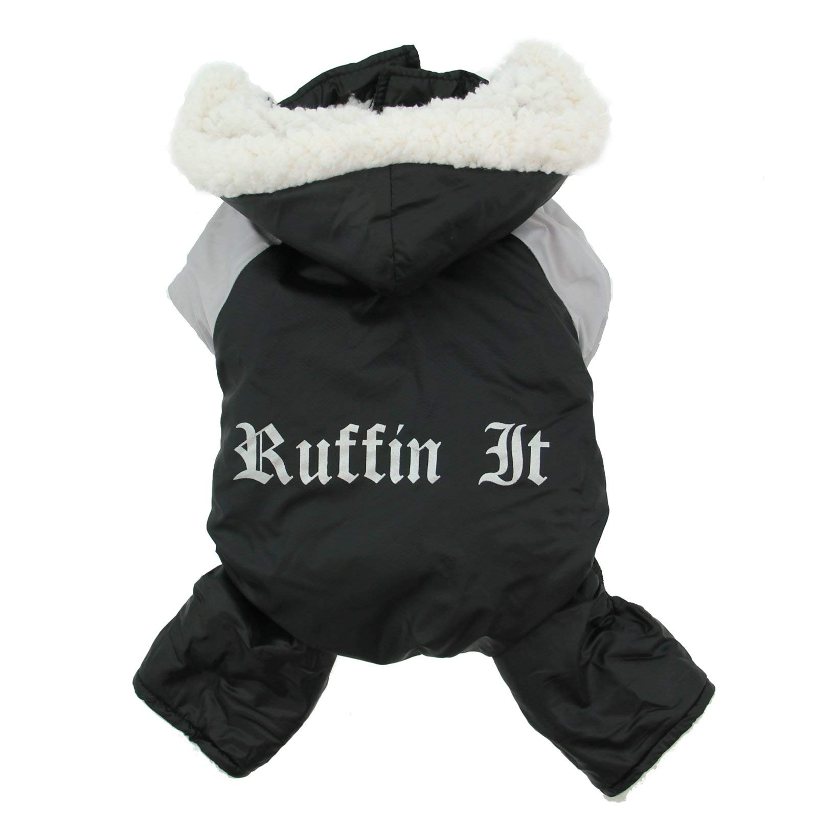 DOGGIE DESIGNDog Coat - Ruffin' It Snowsuit - Black & Grey - Medium (M)