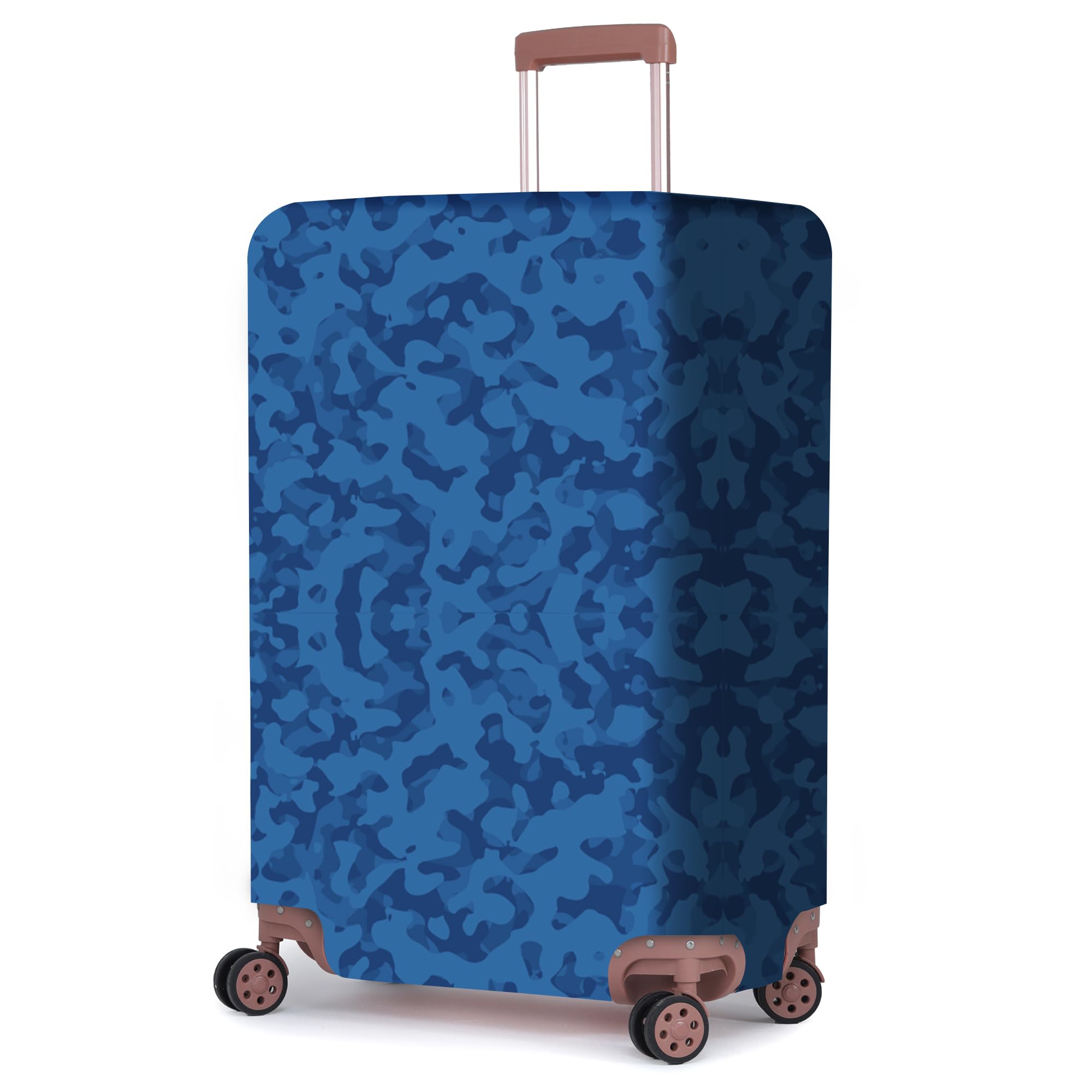 ACEPACK Polyester Fabric Stretchable & Washable Protective Luggage Cover Universal Large Check in Fit Size 75 cms - 80 cms & 28" for Hard/Soft Luggage Suitcase (Camo Blue)