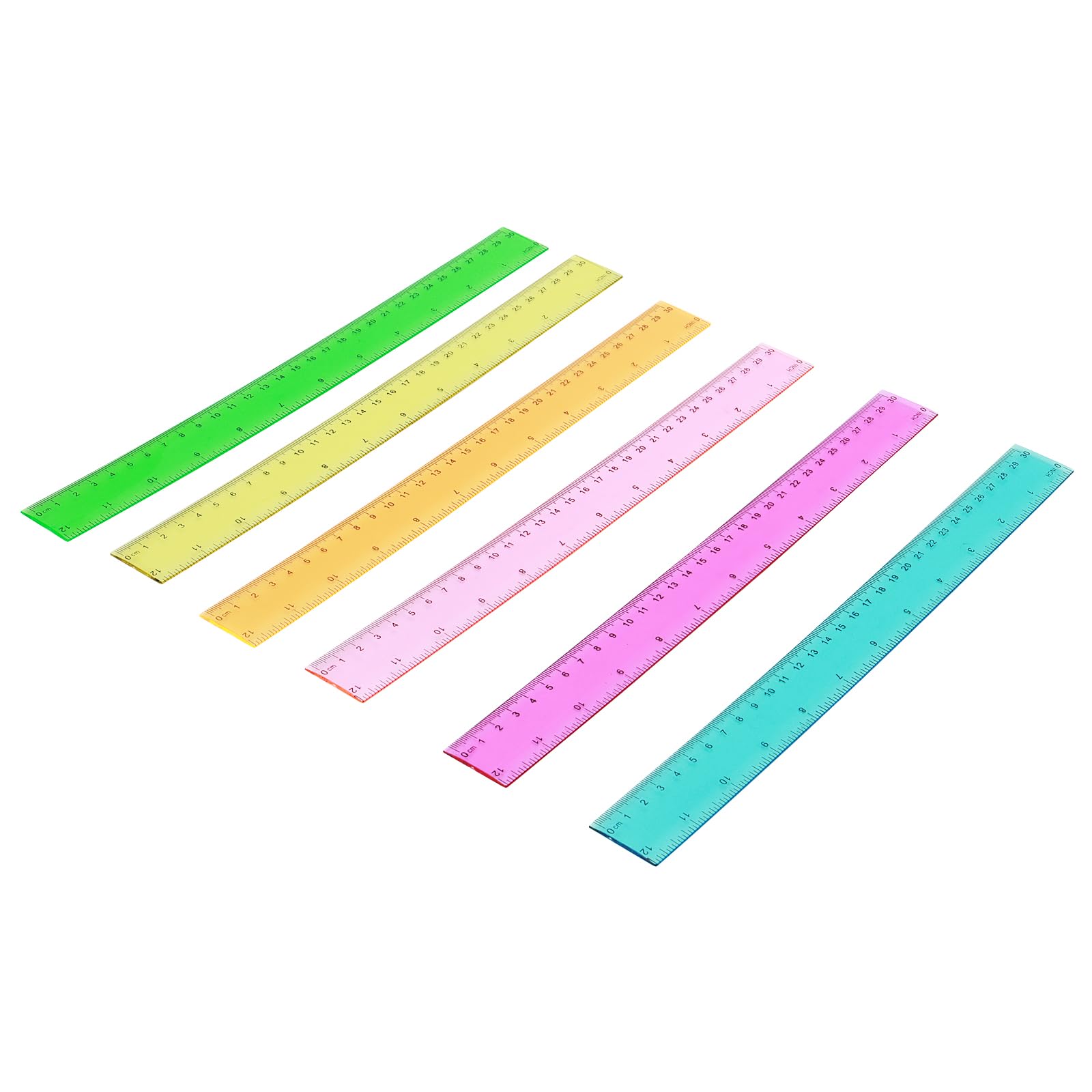 Messender Rollenlineal 15cm und 30cm, Transparente Leichte Kunststoff - Lineale mit Formeln, 5