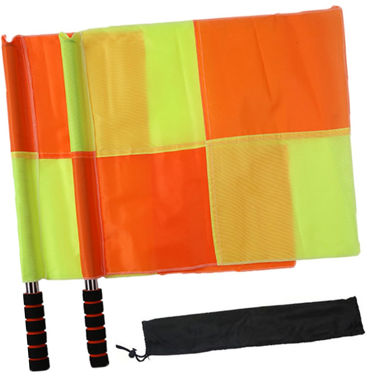 GOOHOCHY 2Pcs Durable Soccer Referee Flags Lightweight Hand Flags for Sports Games Training Events Comfortable Grip with Suitable for Soccer Rugby Volleyball