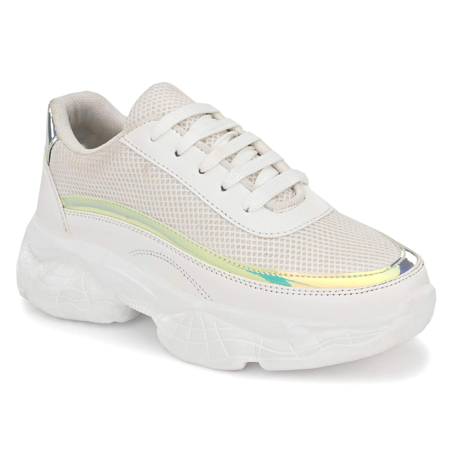 SneakersVilla Shoe, Perfect Light Weight and Comfortable Casual Lace Up Sneakers & Shoes for Women and Girls White (B08YWBLQ3M) Amazon Price History, Amazon Price Tracker
