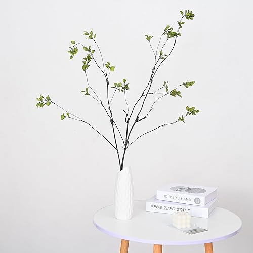 Miniatura 7 de 3 ramas de ficus artificiales para jarrón, tallos de eucalipto sedosos sintéticos, ramita de árbol para el hogar, oficina, decoración de banquetes
