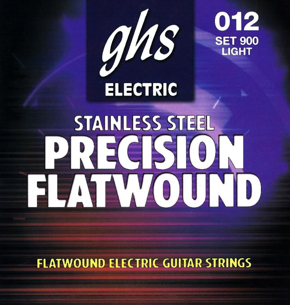 Precision Flatwound - Electric Guitar Strings - Stainless Steel - High Volume - Polished Smooth - (L) - Light Gauge (900 SET) - 12-50