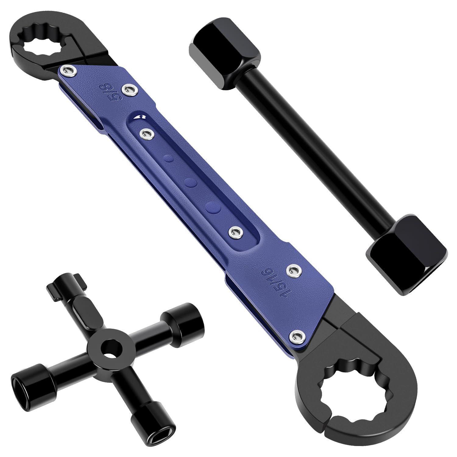 Wonfly Plumbing Tools, Angle Stop Wrench Angle-On Wrench kit, Professional Plumbers wrench Angle Stop Removal Tool for Installing New Compression