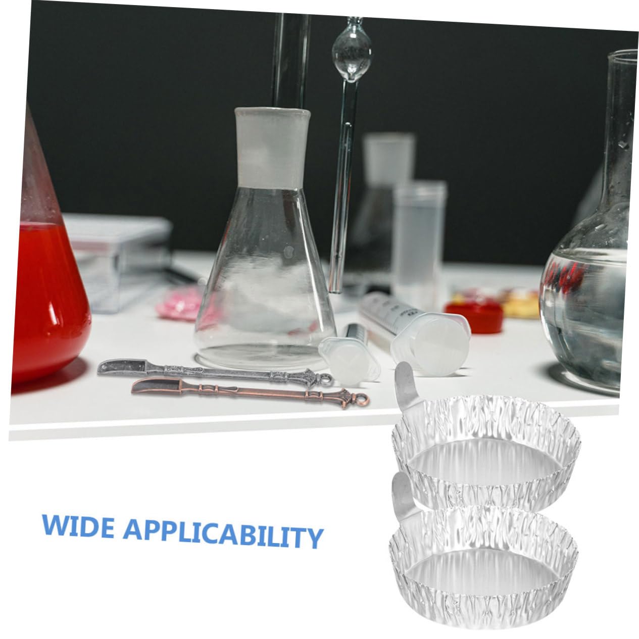 ARTIBETTER Sturdy Aluminum Weighing Dish 100pcs Mixing Measuring Laboratory Liquid Powder