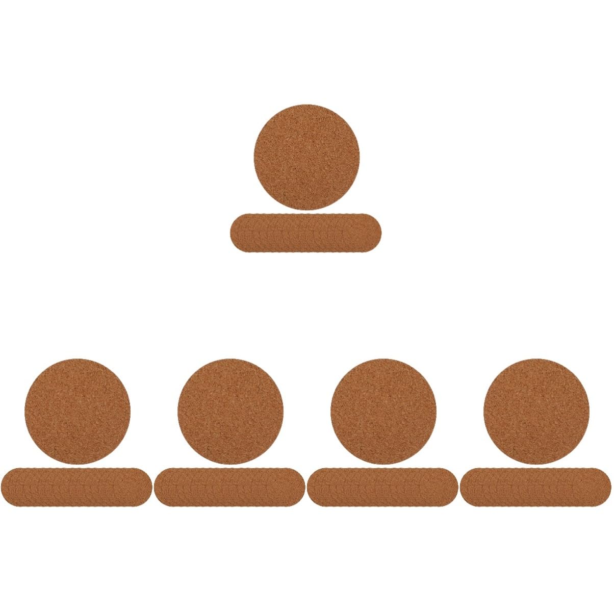 NUOBESTY 5 Sätze Untersetzer Aus Kork Korktafel Korkbrett Saugfähige Korkmatten Untersetzer Aus Marmor Kaffeebar Runde Untersetzermatte Hitzebeständige Tassenmatten Light Brown 60 Stück * 5