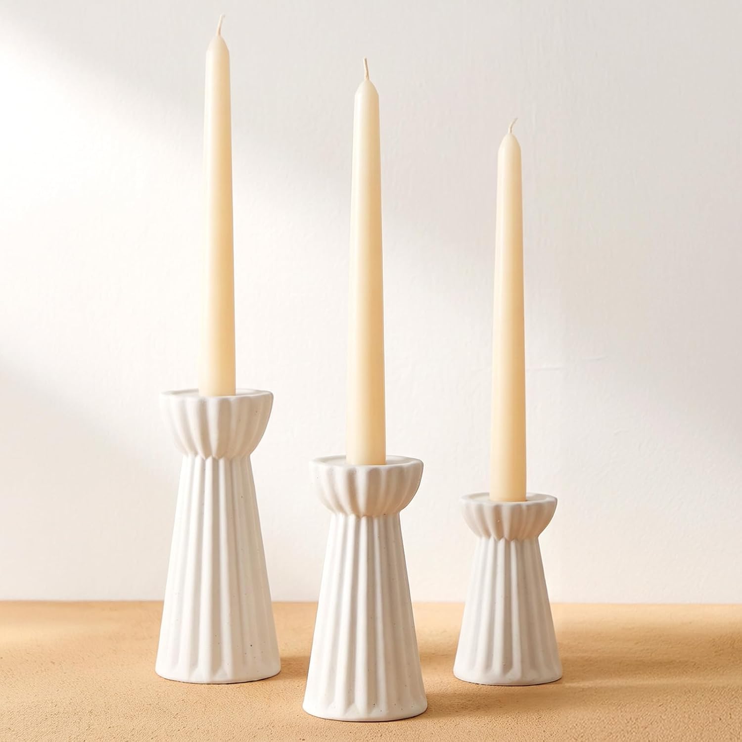 Ceramic Candle Holder 3-Piece Taper Candlesticks