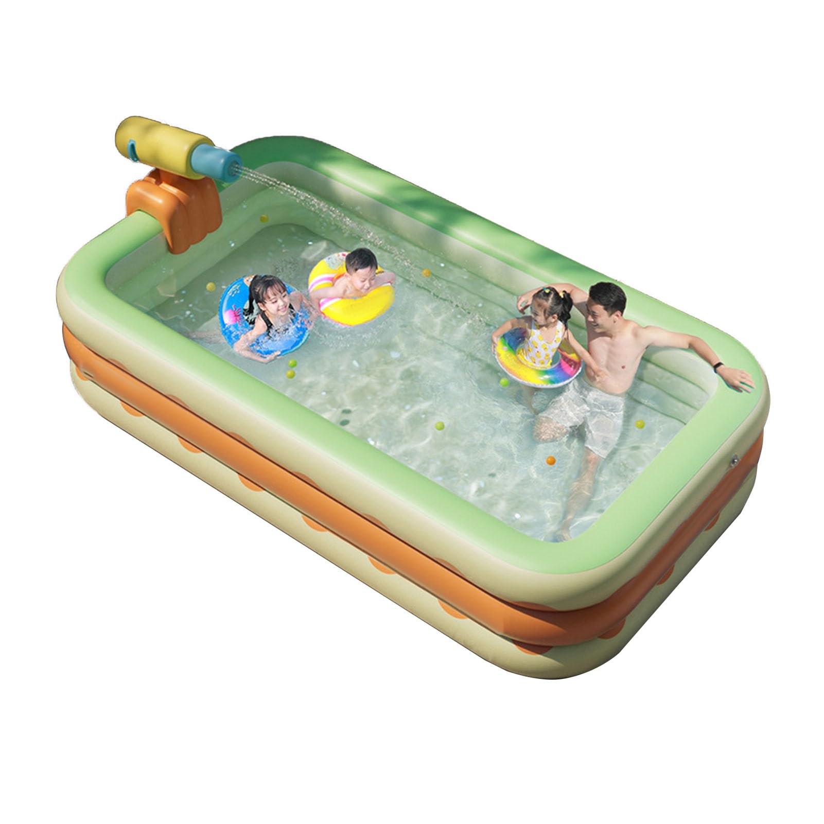 Stylebest Inflatable Swimming Pool Durable PVC Foldable Blowing Pool for Indoor and Outdoor Fun for Kids Age 3 and Up Orange (#2)