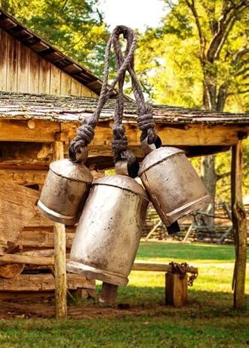 Vintage Handmade Rustic Door Hanging Bells Harmony Cow Bells for Lucky Christmas Décor Farmhouse Metal Shabby Chic Bells
