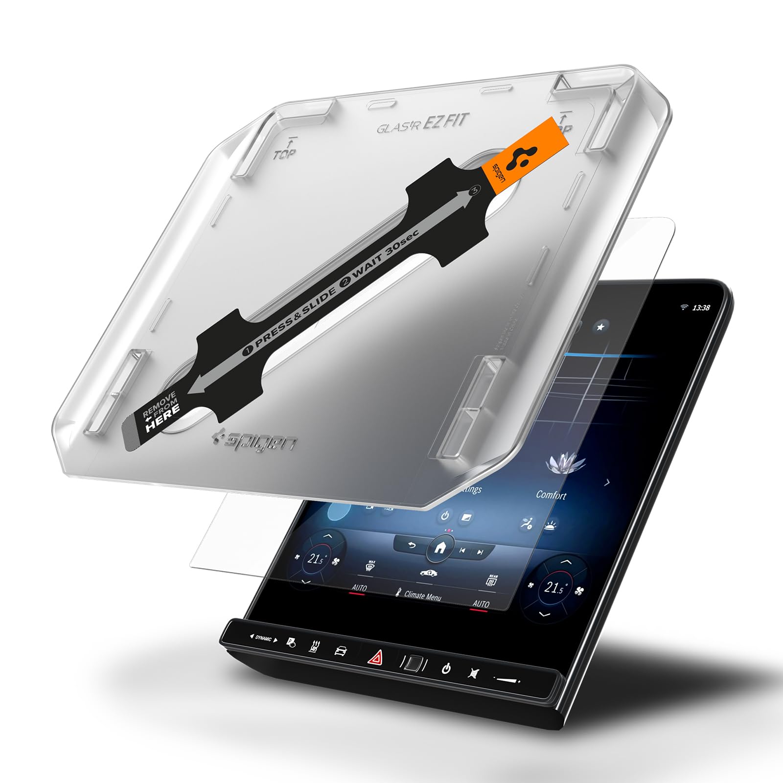 Spigen Glas.tR EZ Fit Screen Protector Compatible with Mercedes Benz C Class (W206, 2022-2024), GLC (2023-2024), Template for Installation, Crystal Clear, Scratch-Resistant, 9H Film