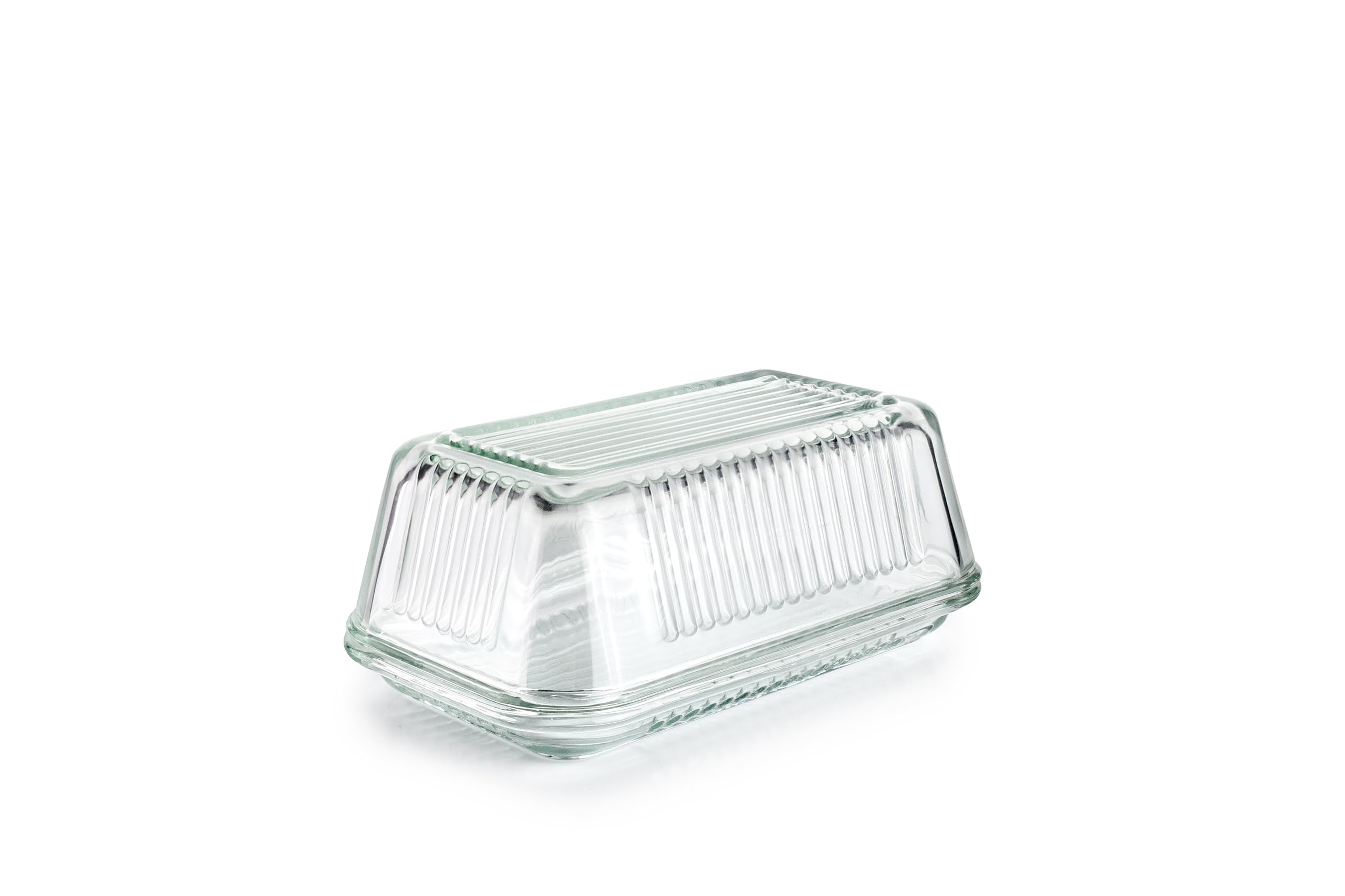 IBILI - Vintage Glass Butter Dish, 17 x 10.5 x 7 cm
