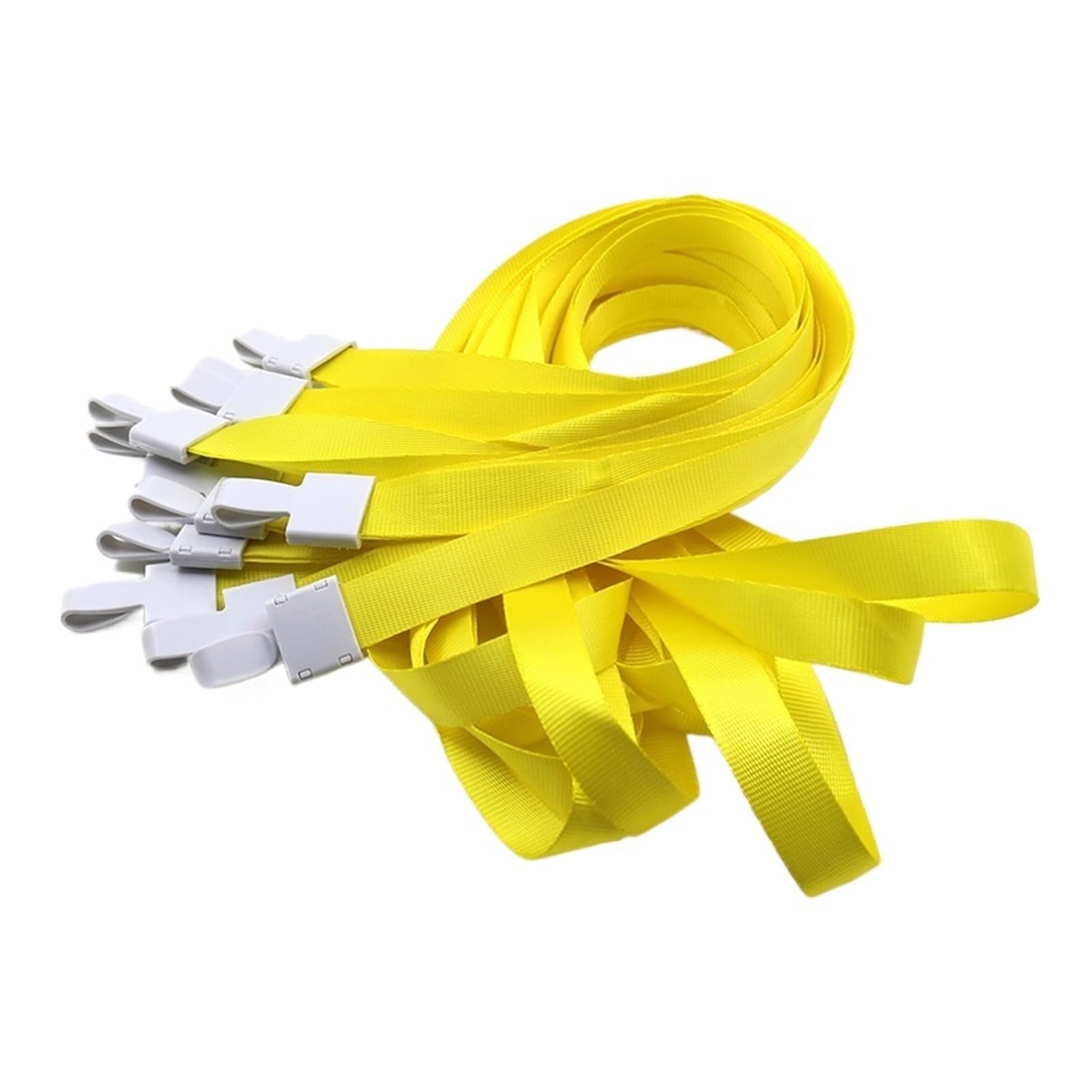 Lot de 50 cordons de cou en nylon avec clip en plastique for carte d'identité, badge, fournitures de bureau(50pcs Yellow)