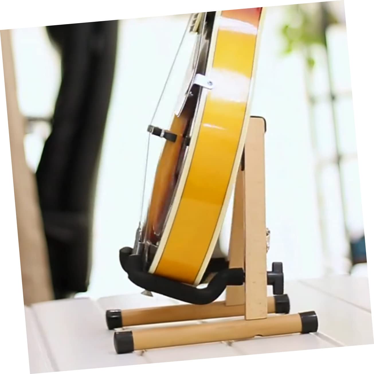GOOHOCHY Portable Mandolin Stand Base Folding String Instrument Rack Folding Mandolin Storage Shelf