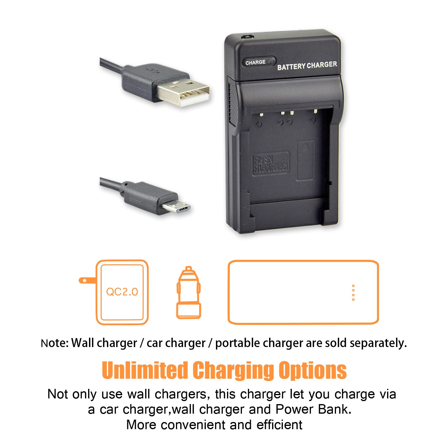 Lot De 2 Batteries NP-BG1 / NP-FG1 + Chargeur Double Rapide – Compatible Sony Cyber-shot DSC-HX, DSC-W, DSC-T (1750mAh 3.6V)