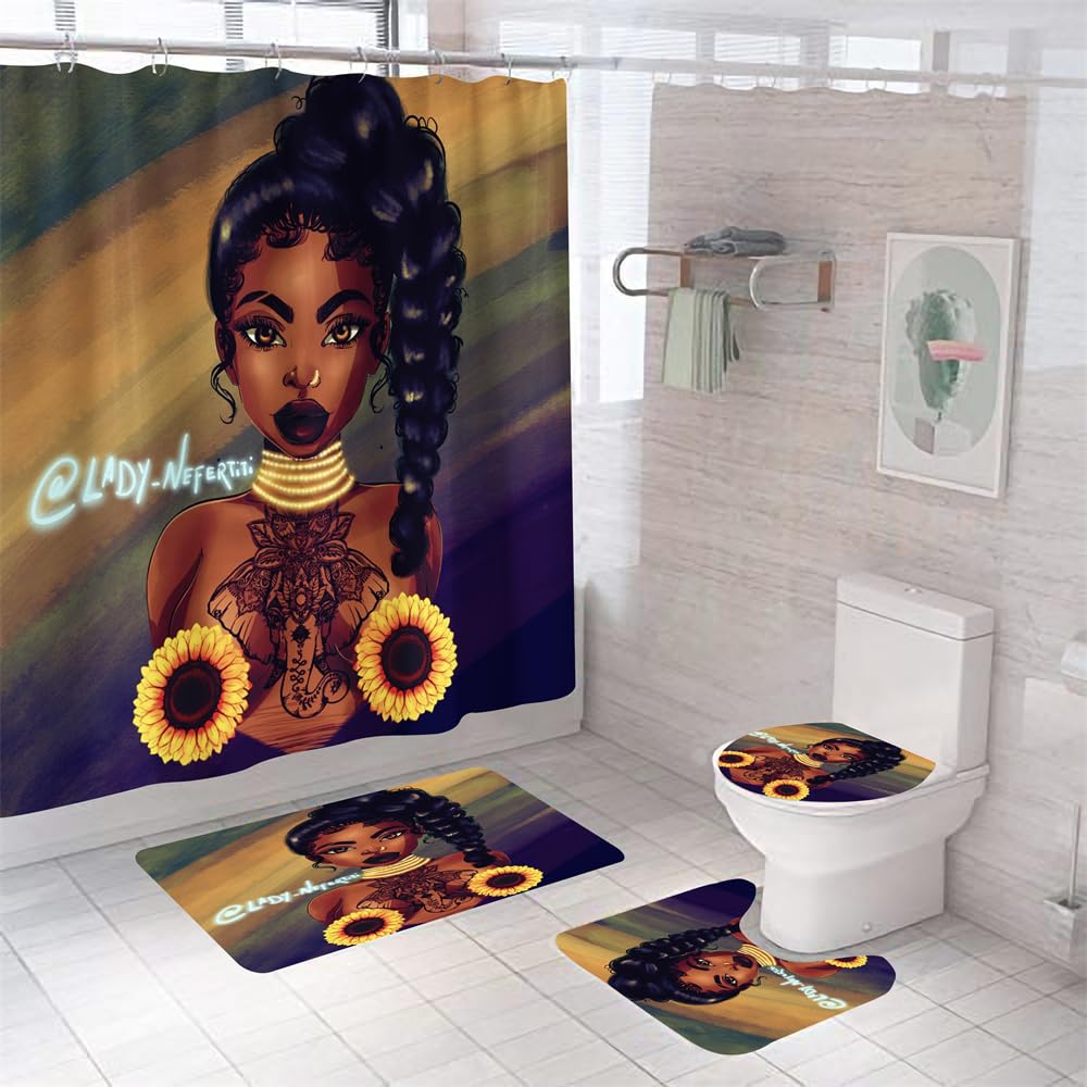 Tapis de bain femme brune en ensemble de 3 pièces absorbantes 45x75cm pour sol de douche et WC