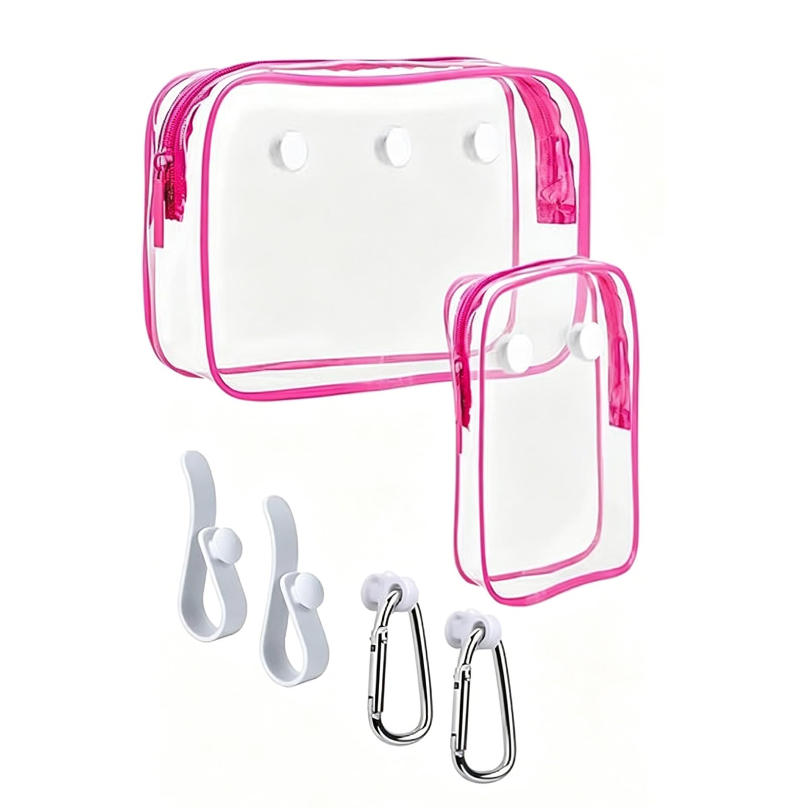 TFAOYS Clear PVC Insert Container Pouches Holder Hooks Attachments for Most Beach Bag Accessories Easy to Installation Hook Accessories Holder