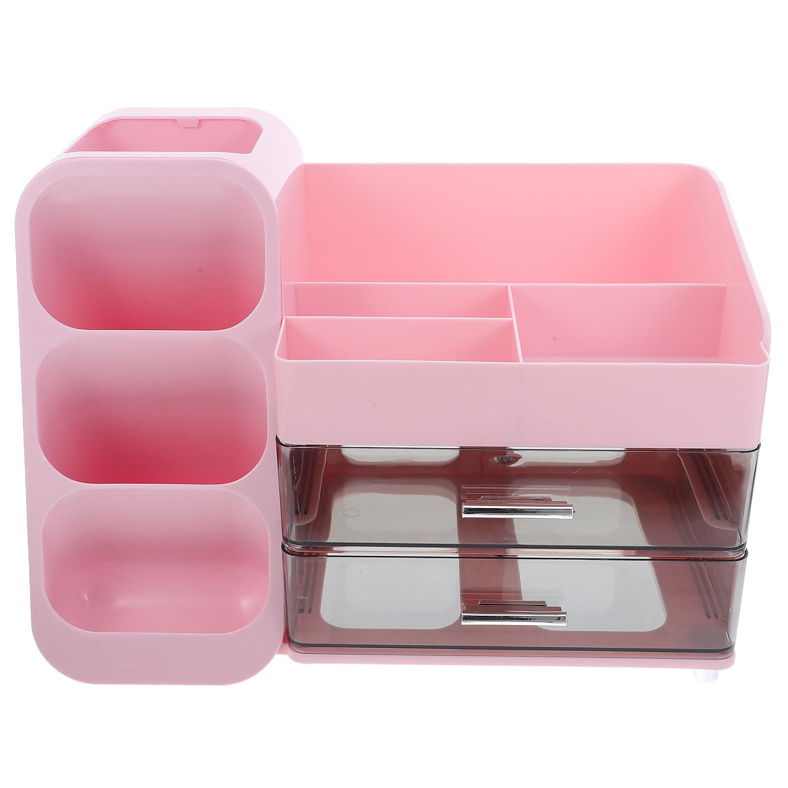 OSALADI Aufbewahrungsbox Rosa mit Trennwänden aus Kunststoff, Kosmetik